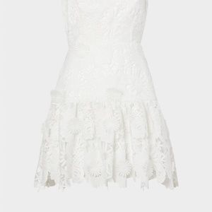 MILLY Esther 3D Lace Dress - White / 2